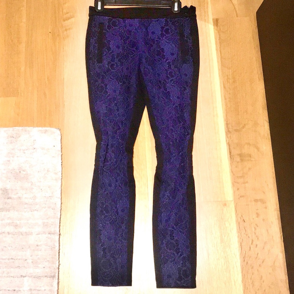 Armani Exchange black and purple lace pants